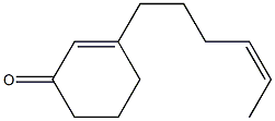 3-[(Z)-4-ヘキセニル]-2-シクロヘキセン-1-オン 化学構造式