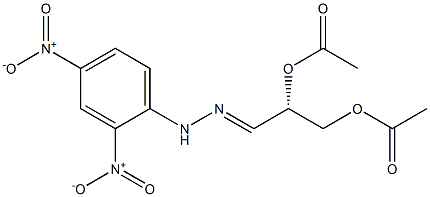 (S)-2,3-ビス(アセチルオキシ)プロピオンアルデヒド2,4-ジニトロフェニルヒドラゾン 化学構造式
