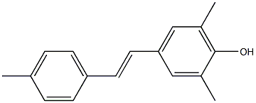 4-[(E)-2-(4-メチルフェニル)エテニル]-2,6-ジメチルフェノール 化学構造式