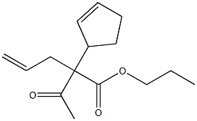 2-アセチル-2-(2-シクロペンテニル)-4-ペンテン酸プロピル 化学構造式