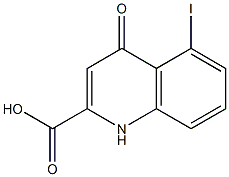 5-ヨード-1,4-ジヒドロ-4-オキソキノリン-2-カルボン酸 化学構造式