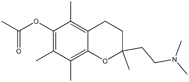 6-アセチルオキシ-3,4-ジヒドロ-N,N,2,5,7,8-ヘキサメチル-2H-1-ベンゾピラン-2-エタンアミン 化学構造式