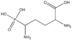 2,5-ジアミノ-5-ホスホノペンタン酸 化学構造式