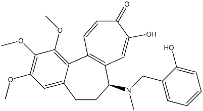 (S)-6,7-ジヒドロ-7-[(2-ヒドロキシベンジル)(メチル)アミノ]-1,2,3-トリメトキシ-9-ヒドロキシベンゾ[a]ヘプタレン-10(5H)-オン 化学構造式
