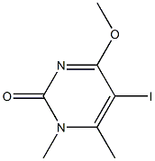 5-Iodo-4-methoxy-1,6-dimethylpyrimidin-2(1H)-one Struktur