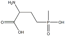 (R)-2-アミノ-4-(メチルホスホニル)ブタン酸 化学構造式