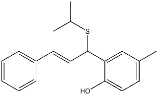 2-[(2E)-1-イソプロピルチオ-3-フェニル-2-プロペニル]-4-メチルフェノール 化学構造式