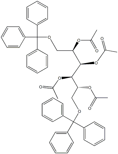2,3,4,5-tetra-O-acetyl-1,6-di-O-(triphenylmethyl)mannitol Structure