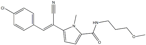 5-[(Z)-2-(4-chlorophenyl)-1-cyanoethenyl]-N-(3-methoxypropyl)-1-methyl-1H-pyrrole-2-carboxamide 结构式