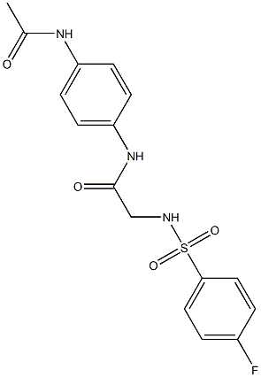 N-[4-(acetylamino)phenyl]-2-{[(4-fluorophenyl)sulfonyl]amino}acetamide Structure