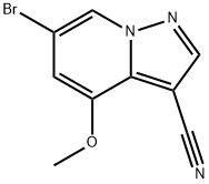 6-溴-4-甲氧基吡唑并[1,5-A]吡啶-3-甲腈, 1207836-10-9, 结构式