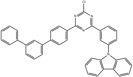 9-(3-(4-chloro-6-phenyl-1,3,5-triazin-2-yl)phenyl)-9H-carbazole Structure