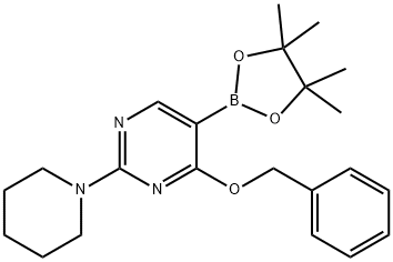 4-Benzyloxy-2-piperidine-1-yl-pyrimidine-5-boronic acid pinacol ester Structure