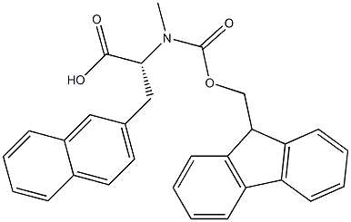 (2R)-2-({[(9H-fluoren-9-yl)methoxy]carbonyl}(methyl)amino)-3-(naphthalen-2-yl)propanoic acid, 179385-30-9, 结构式