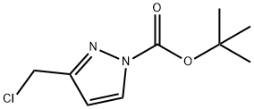 3-(氯甲基)-1H-吡唑-1-羧酸叔丁酯 结构式