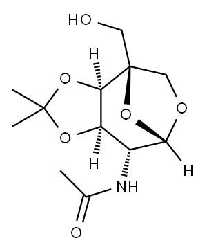 N-((3AR,4S,7S,8R,8AR)-4-(羟甲基)-2,2-二甲基六氢-4,7-环氧[1,3]二氧并[4,5-D]氧杂卓-8-基)乙酰胺, 1824718-03-7, 结构式