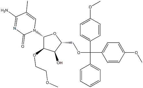 5'-O-(4,4'-二甲氧基三苯甲基)-2'-O-(2-甲氧基乙基)-5-甲基胞苷 结构式