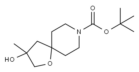 tert-butyl 3-hydroxy-3-methyl-1-oxa-8-azaspiro[4.5]decane-8-carboxylate 结构式