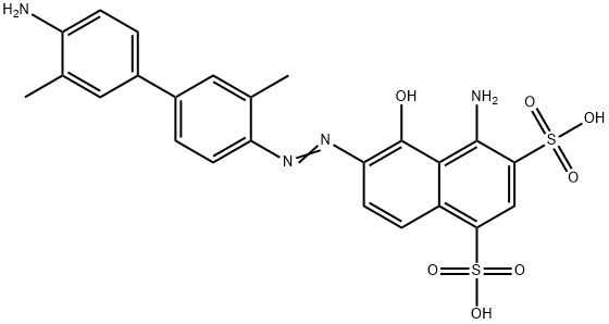 (E)-4-amino-6-((4'-amino-3,3'-dimethyl-[1,1'-biphenyl]-4-yl)diazenyl)-5-hydroxynaphthalene-1,3-disulfonic acid Structure