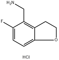 (5-FLUORO-2,3-DIHYDROBENZOFURAN-4-YL)METHANAMINE HYDROCHLORIDE, 2135600-87-0, 结构式