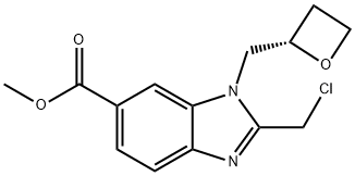 (S)-2-(氯甲基)-1-(2-氧杂环丁基甲基)-1H-苯并[D]咪唑-6-甲酸甲酯, 2230200-76-5, 结构式
