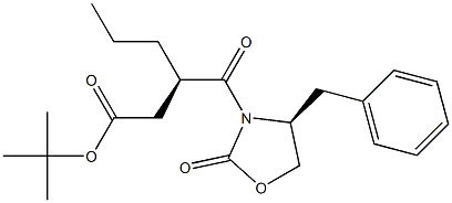 叔丁基(R)-3-((S )-4苄基-2-恶唑烷酮-3羰基))己酸酯 结构式