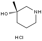 (S)-3-甲基哌啶-3-醇盐酸盐 结构式