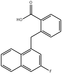 Benzoic acid, 2-[(3-fluoro-1-naphthalenyl)methyl]- Structure