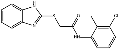 2-(1H-benzimidazol-2-ylsulfanyl)-N-(3-chloro-2-methylphenyl)acetamide Structure