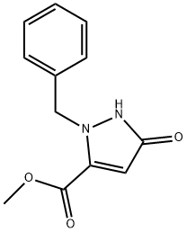 1H-Pyrazole-3-carboxylic acid, 2,5-dihydro-5-oxo-2-(phenylmethyl)-,methyl ester Structure