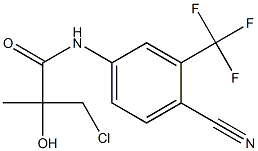 3-chloro-N-[4-cyano-3-(trifluoromethyl)phenyl]-2-hydroxy-2-methylpropanamide Struktur