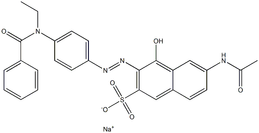 2-Naphthalenesulfonic acid, 6-(acetylamino)-3-[[4-(benzoylethylamino)phenyl]azo]-4-hydroxy-, monosodium salt Structure