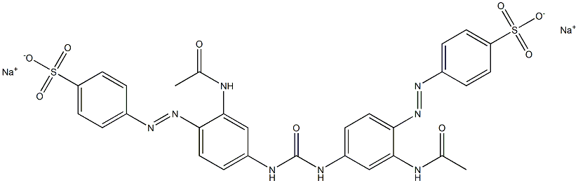 Benzenesulfonic acid, 4,4'-[carbonylbis[imino[2-(acetylamino)-4,1-phenylene]azo]]bis-, disodium salt Structure