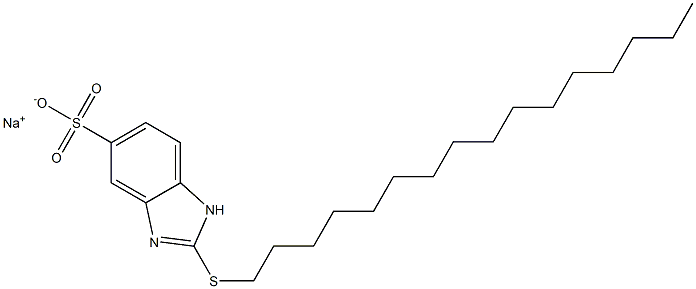 2-十六烷基硫代-1H-苯并咪唑-5-磺酸钠盐 结构式