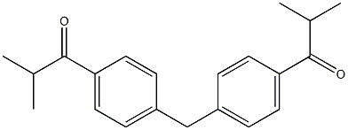 2-methyl-1-(4-{[4-(2-methylpropanoyl)phenyl]methyl}phenyl)propan-1-one Struktur