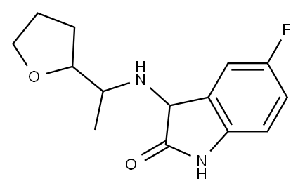 5-fluoro-3-{[1-(oxolan-2-yl)ethyl]amino}-2,3-dihydro-1H-indol-2-one
