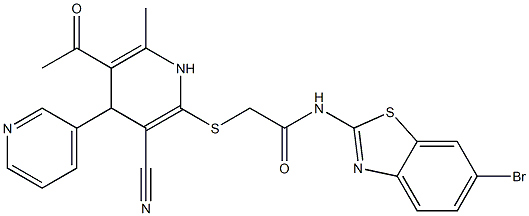 2-[(5-acetyl-3-cyano-6-methyl-1,4-dihydro-4,3'-bipyridin-2-yl)sulfanyl]-N-(6-bromo-1,3-benzothiazol-2-yl)acetamide