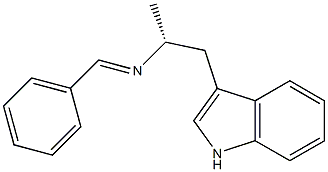 (-)-3-[(R)-2-(ベンジリデンアミノ)プロピル]-1H-インドール 化学構造式