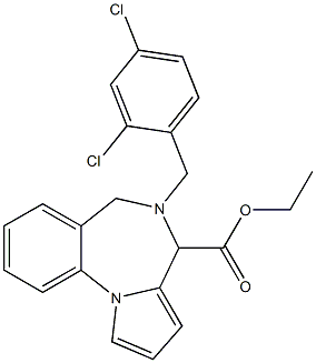 5-(2,4-Dichlorobenzyl)-5,6-dihydro-4H-pyrrolo[1,2-a][1,4]benzodiazepine-4-carboxylic acid ethyl ester Structure