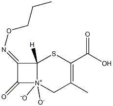 7-[(Z)-プロポキシイミノ]-3-メチル-4-カルボキシセファム-3-エン1,1-ジオキシド 化学構造式