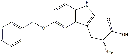 (R)-2-アミノ-3-[5-(ベンジルオキシ)-1H-インドール-3-イル]プロパン酸 化学構造式