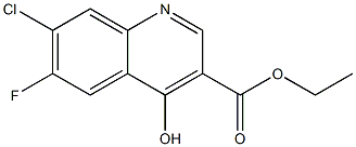 7-氯-6-氟-4-羟基-3-喹啉羧酸乙酯, , 结构式