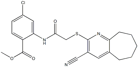 methyl 4-chloro-2-({2-[(3-cyano-6,7,8,9-tetrahydro-5H-cyclohepta[b]pyridin-2-yl)sulfanyl]acetyl}amino)benzenecarboxylate