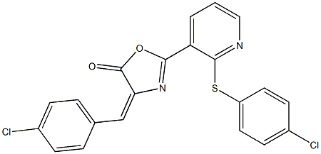 4-(4-chlorobenzylidene)-2-{2-[(4-chlorophenyl)thio]-3-pyridyl}-4,5-dihydro-1,3-oxazol-5-one