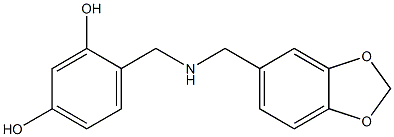 4-{[(2H-1,3-benzodioxol-5-ylmethyl)amino]methyl}benzene-1,3-diol Structure