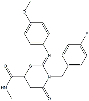 3-(4-fluorobenzyl)-2-[(4-methoxyphenyl)imino]-N-methyl-4-oxo-1,3-thiazinane-6-carboxamide
