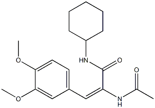 (E)-2-(acetylamino)-N-cyclohexyl-3-(3,4-dimethoxyphenyl)-2-propenamide Structure