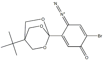 3-[4-tert-ブチル-2,6,7-トリオキサビシクロ[2.2.2]オクタン-1-イル]-4-ジアゾ-6-ブロモシクロヘキサン-2,5-ジエン-1-オン 化学構造式