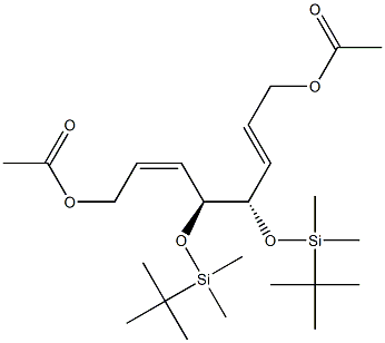 (2Z,4S,5S,6E)-4,5-ビス(tert-ブチルジメチルシリルオキシ)-2,6-オクタジエン-1,8-ジオールジアセタート 化学構造式