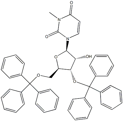 3'-O,5'-O-ジトリチル-3-メチルウリジン 化学構造式